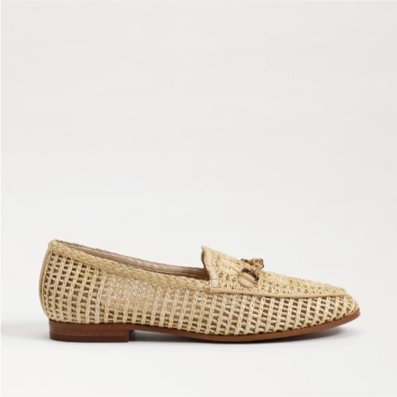 Sam Edelman Women's Lowell Loafer size 5 natural Raffia tan woven flowers NIB - Picture 7 of 8